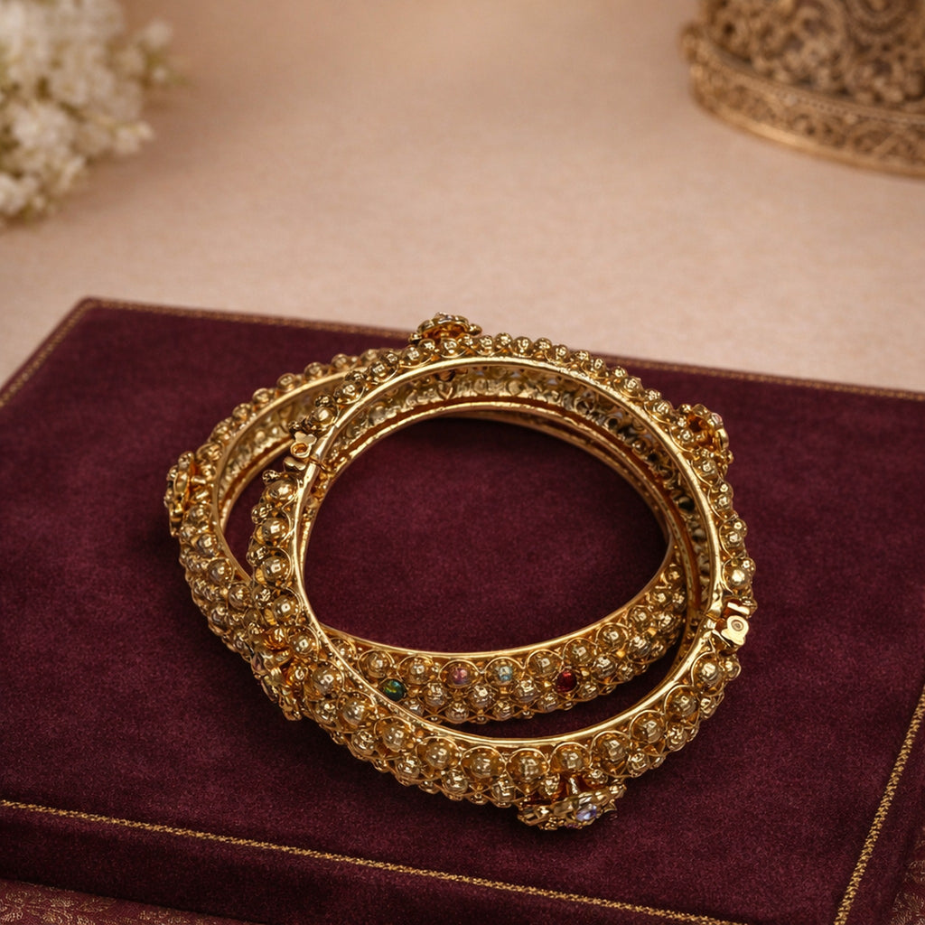 Meher Antique Beaded Bangles (Pair) – view 03