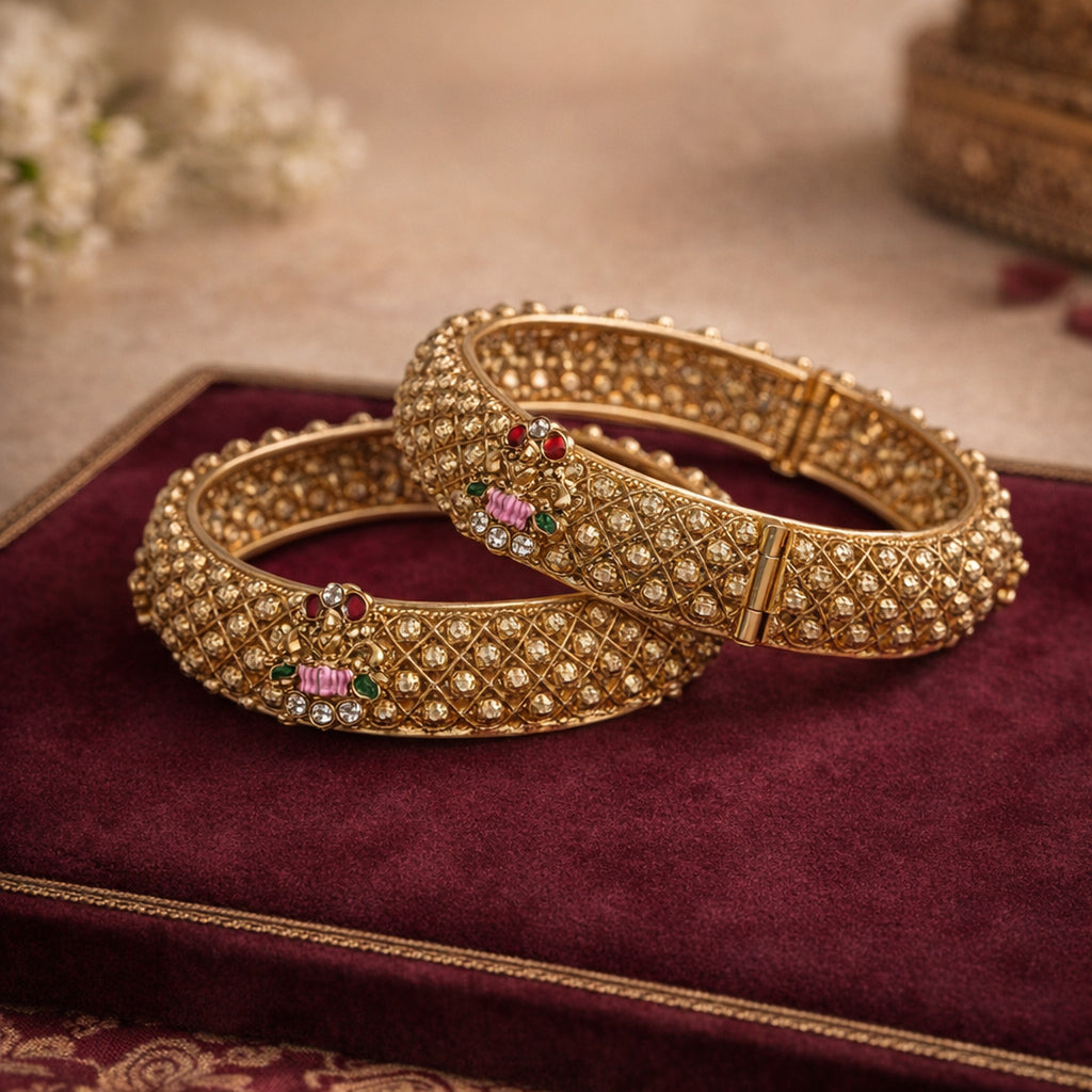 Meher Antique Beaded Bangles (Pair) – view 04