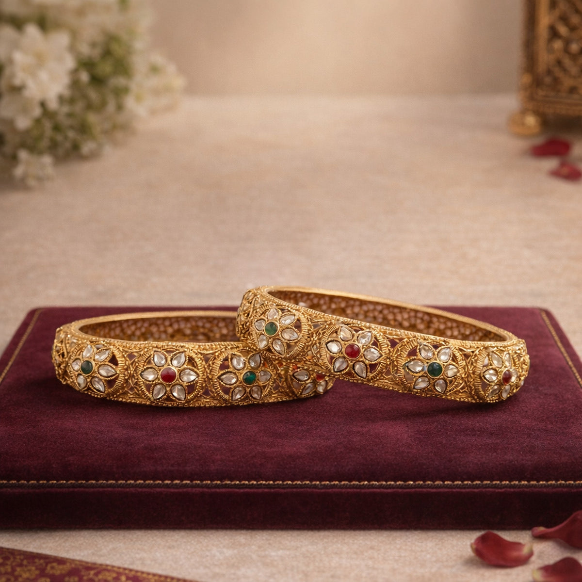 Saanvi Kundan Jaali Bangles (Pair) – view 01