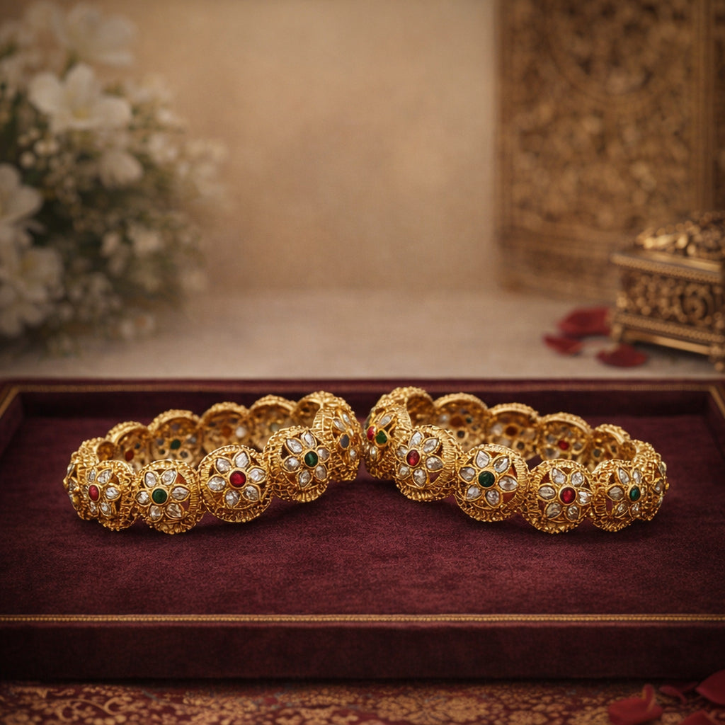 Saanvi Kundan Jaali Bangles (Pair) – view 02