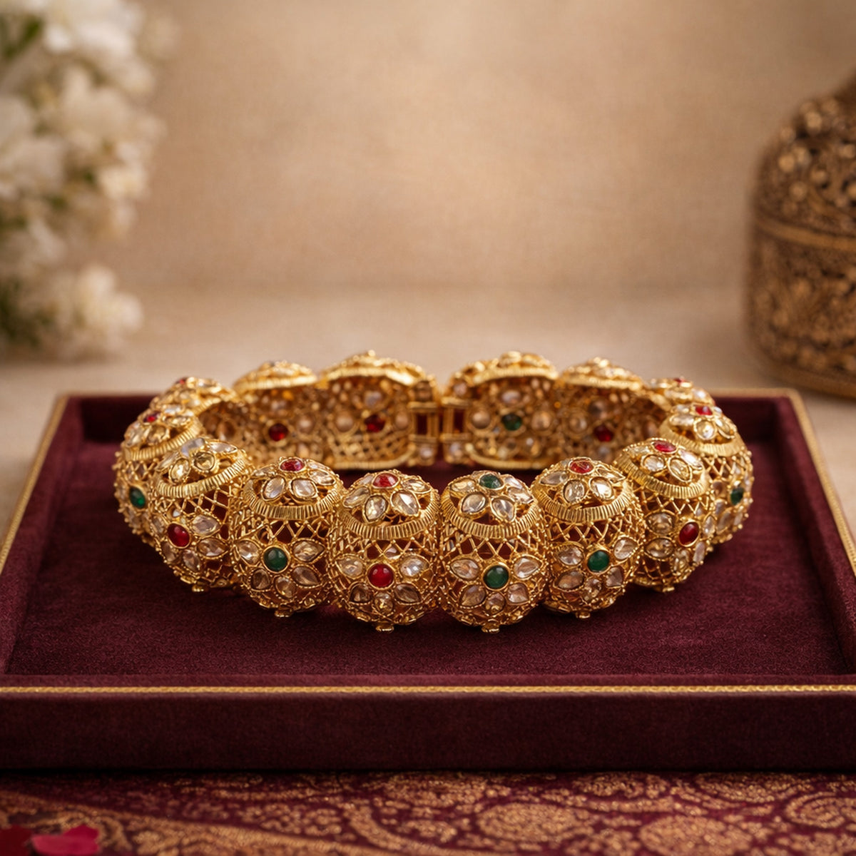Saanvi Kundan Jaali Bangles (Pair) – view 04