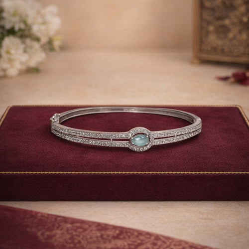 Aabha Aqua Stone Pavé Bracelet – view 01