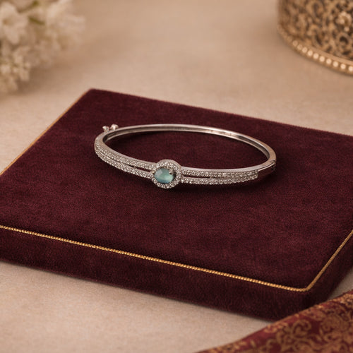 Aabha Aqua Stone Pavé Bracelet – view 02