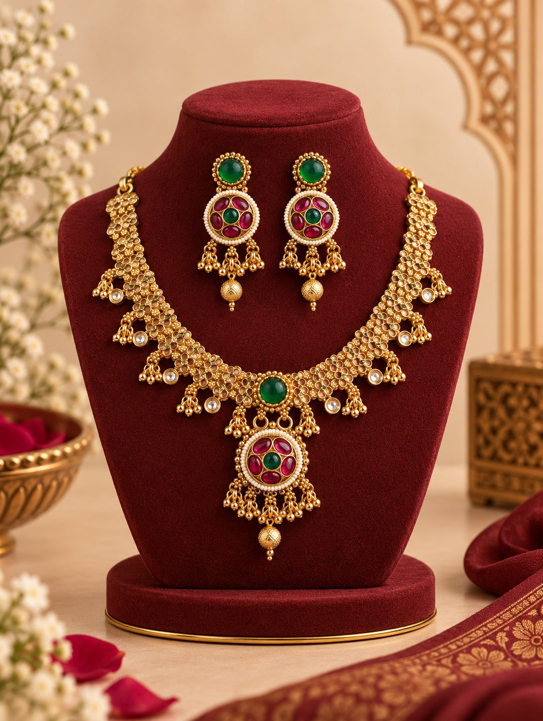 Anaya Kundan Necklace Set – view 01